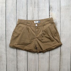 Old Navy Brown Pleated Cuffed Paper Bag Shorts 4